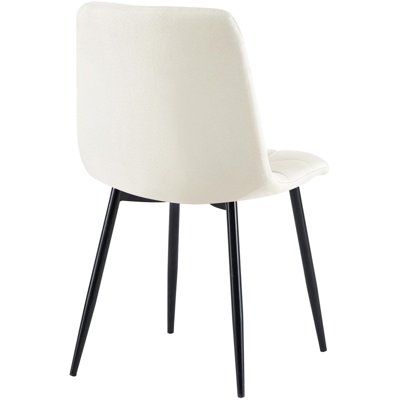 Juego de 4 sillas de comedor de tela color crema Antibes