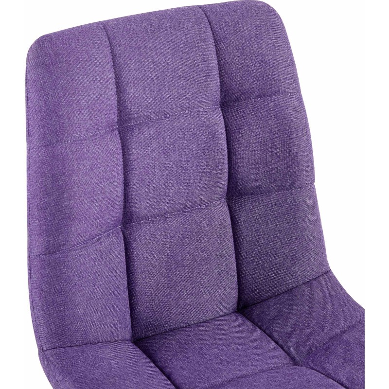 Juego de 4 sillas de comedor Antibes de tela morada