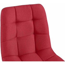 Juego de 4 sillas de comedor de tela roja Antibes