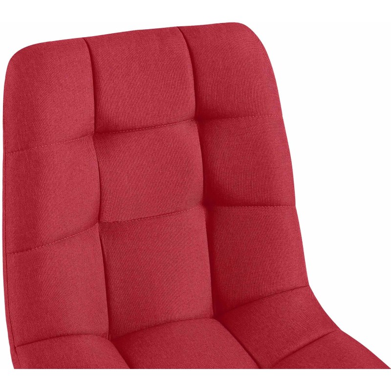 Juego de 4 sillas de comedor de tela roja Antibes