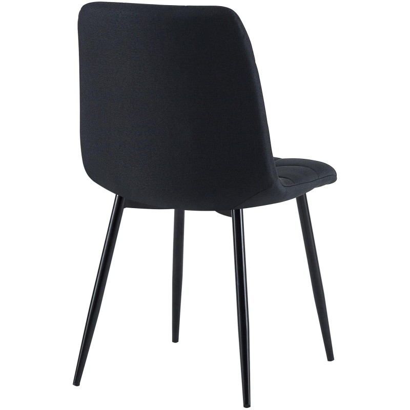 Juego de 4 sillas de comedor Antibes de tela negra