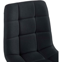 Juego de 4 sillas de comedor Antibes de tela negra