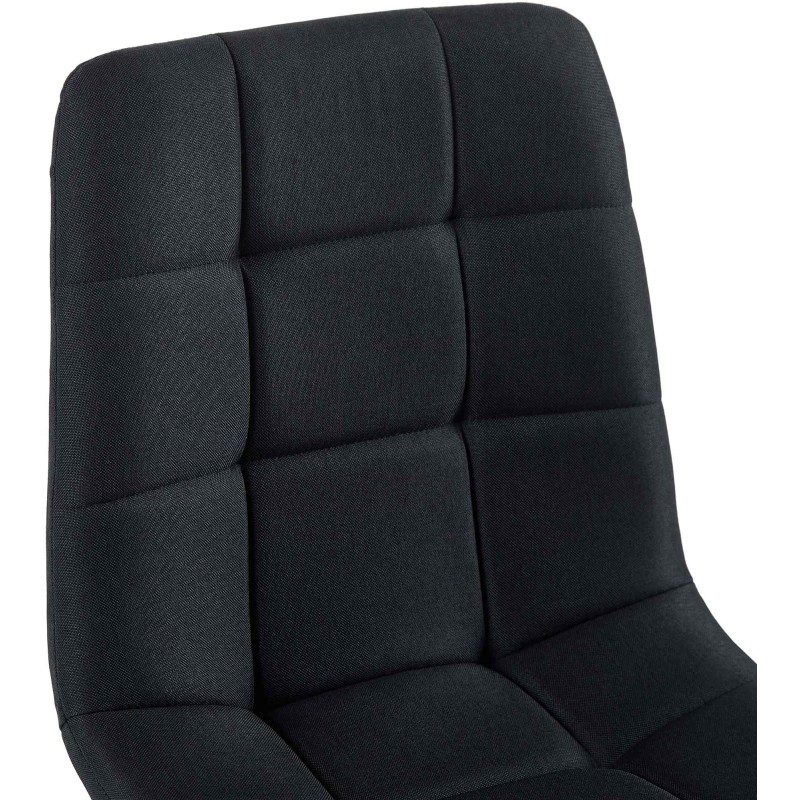 Juego de 4 sillas de comedor Antibes de tela negra
