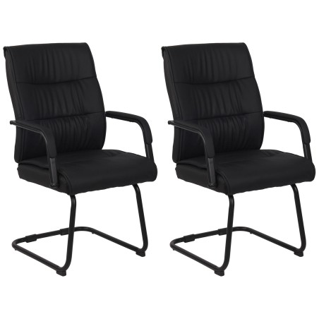 Juego de 2 sillas de visita Sievert, negro/negro