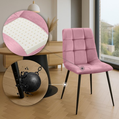 Silla de comedor rosa Antibes