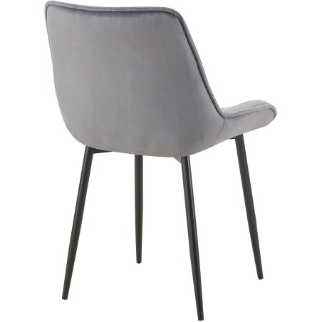 Silla de comedor Wallace, terciopelo gris oscuro