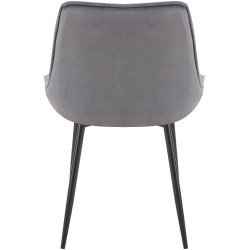 Silla de comedor Wallace, terciopelo gris oscuro