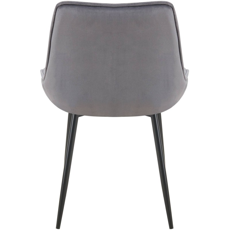 Silla de comedor Wallace, terciopelo gris oscuro