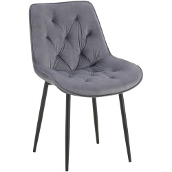 Silla de comedor Wallace, terciopelo gris oscuro