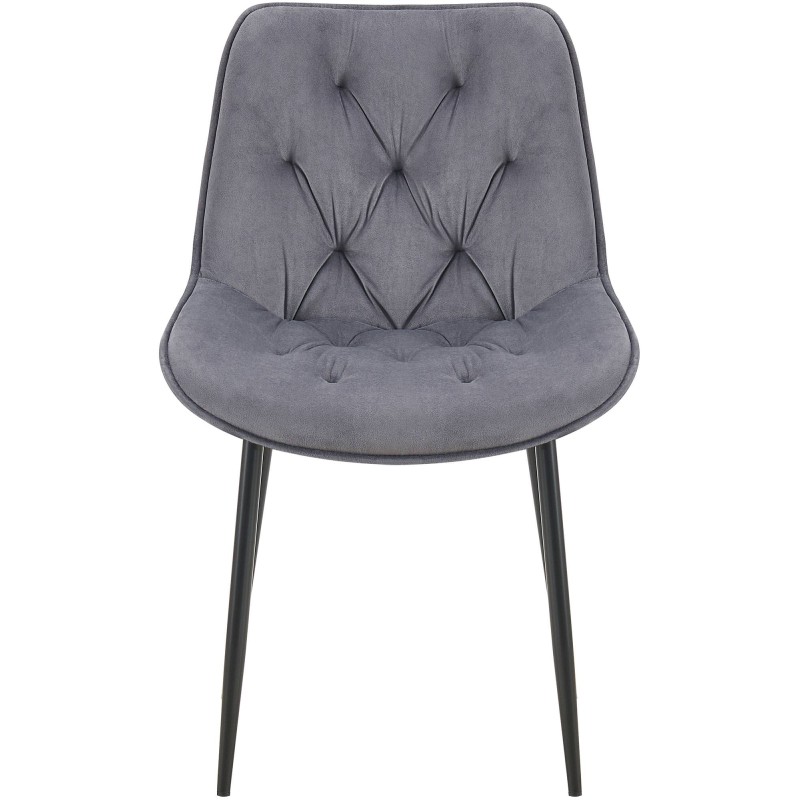 Silla de comedor Wallace, terciopelo gris oscuro