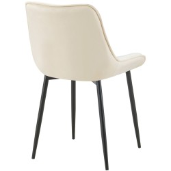 Silla de comedor Wallace de terciopelo color crema