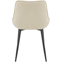 Silla de comedor Wallace de terciopelo color crema