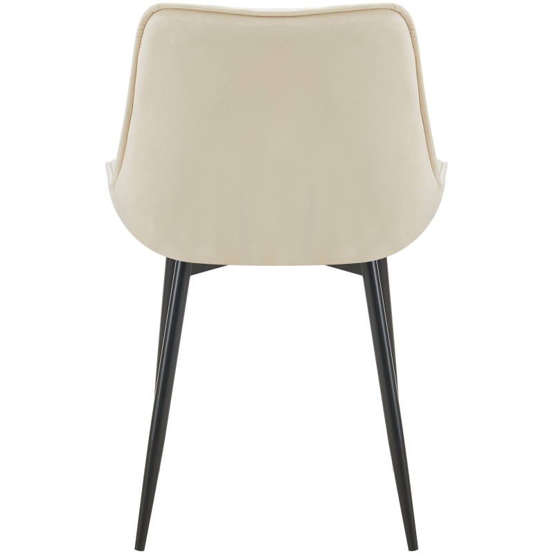 Silla de comedor Wallace de terciopelo color crema