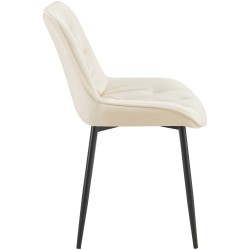 Silla de comedor Wallace de terciopelo color crema