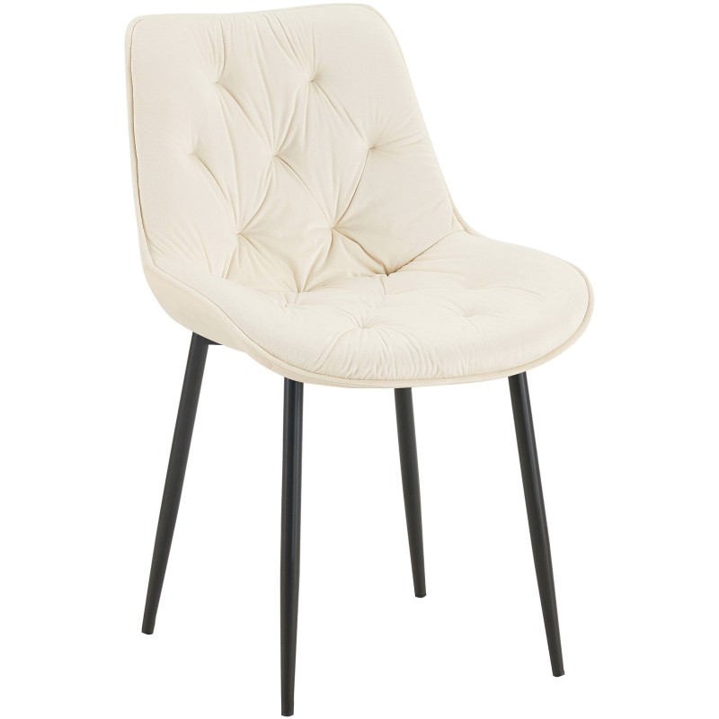 Silla de comedor Wallace de terciopelo color crema