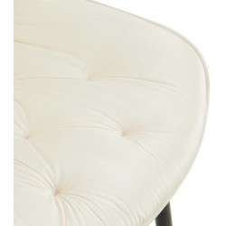 Silla de comedor Wallace de terciopelo color crema
