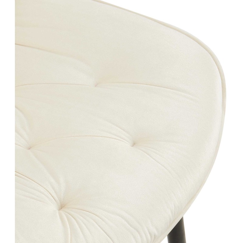 Silla de comedor Wallace de terciopelo color crema
