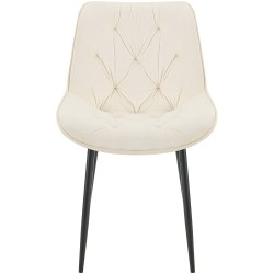 Silla de comedor Wallace de terciopelo color crema