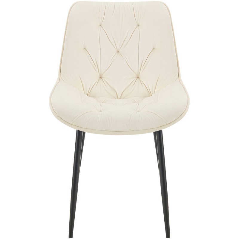 Silla de comedor Wallace de terciopelo color crema