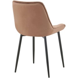 Silla de comedor Wallace de terciopelo marrón