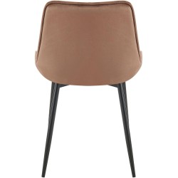 Silla de comedor Wallace de terciopelo marrón