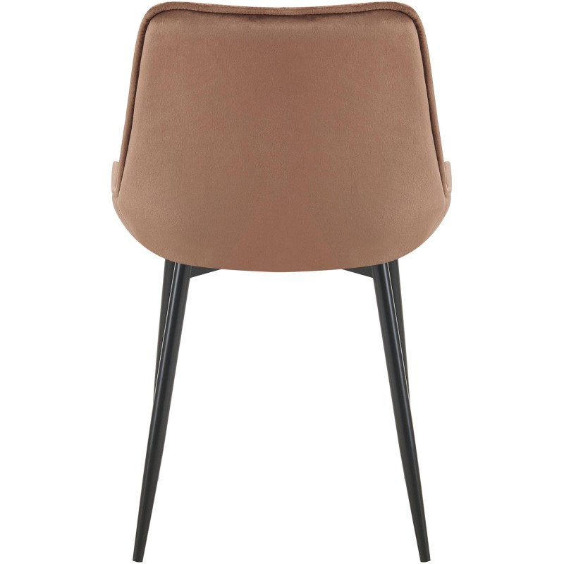 Silla de comedor Wallace de terciopelo marrón