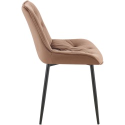 Silla de comedor Wallace de terciopelo marrón