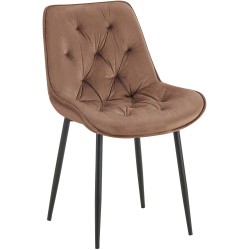 Silla de comedor Wallace de terciopelo marrón