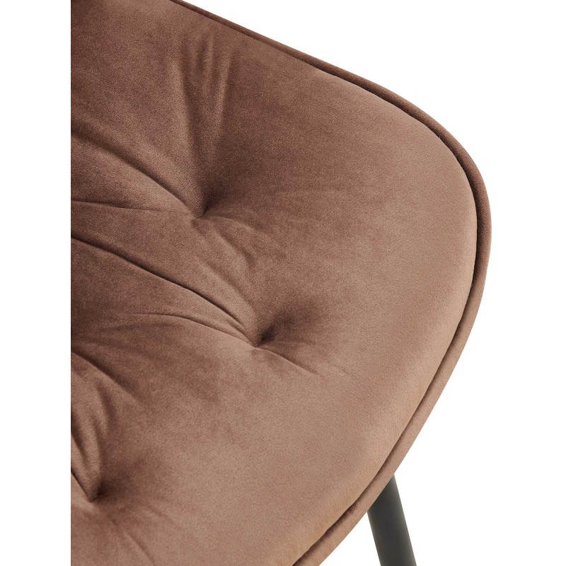 Silla de comedor Wallace de terciopelo marrón
