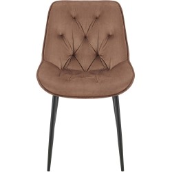 Silla de comedor Wallace de terciopelo marrón