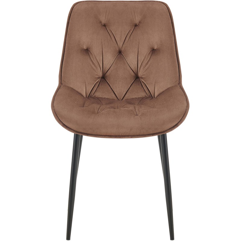 Silla de comedor Wallace de terciopelo marrón