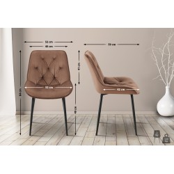 Silla de comedor Wallace de terciopelo marrón