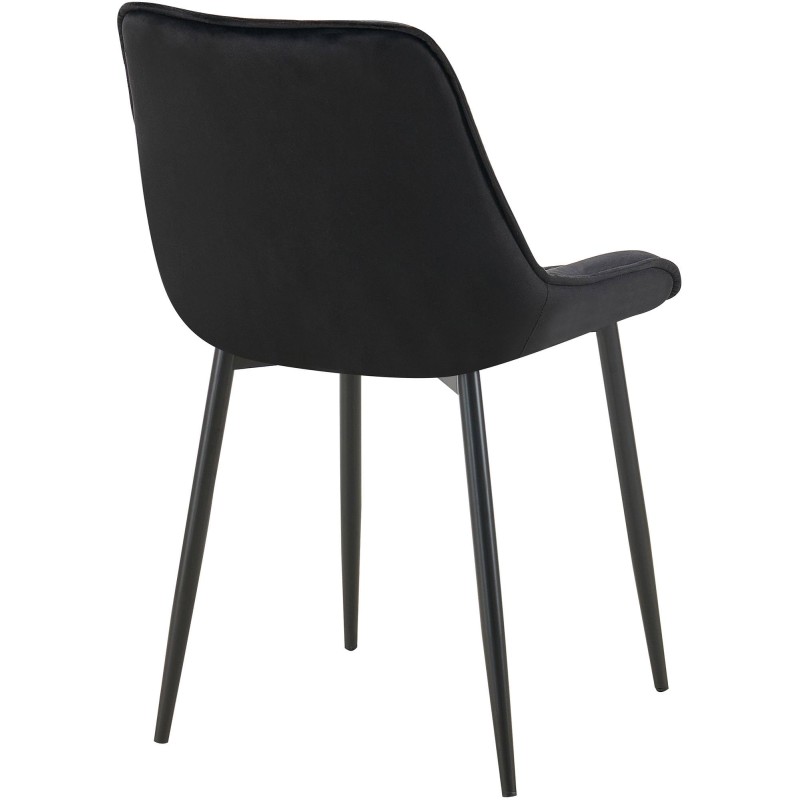 Silla de comedor Wallace de terciopelo negro