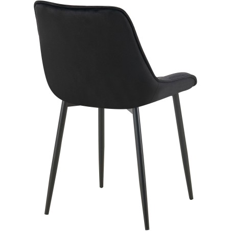 Silla de comedor Wallace de terciopelo negro