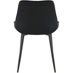 Silla de comedor Wallace de terciopelo negro