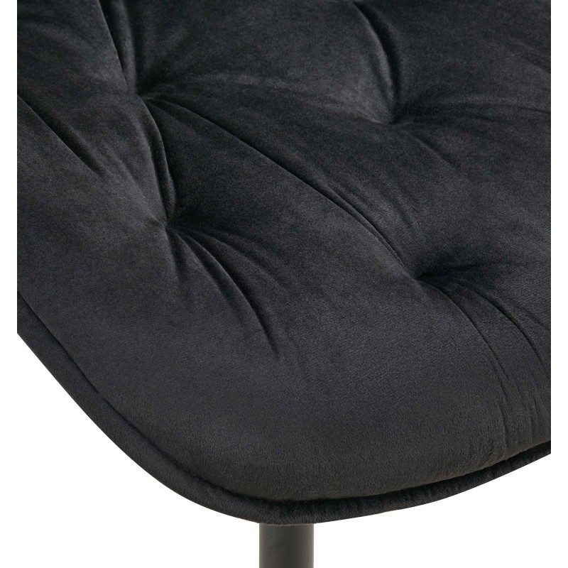 Silla de comedor Wallace de terciopelo negro
