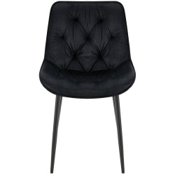 Silla de comedor Wallace de terciopelo negro