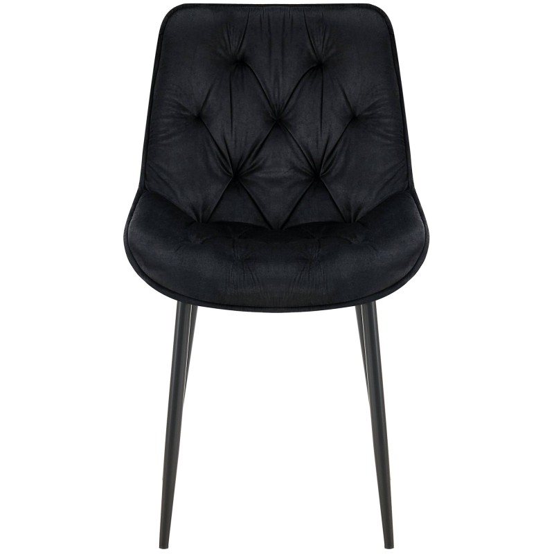 Silla de comedor Wallace de terciopelo negro