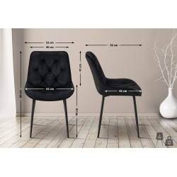 Silla de comedor Wallace de terciopelo negro