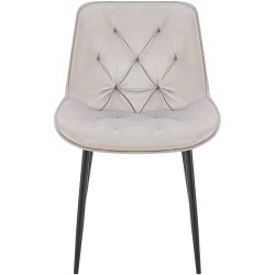 Silla de comedor Wallace en terciopelo gris