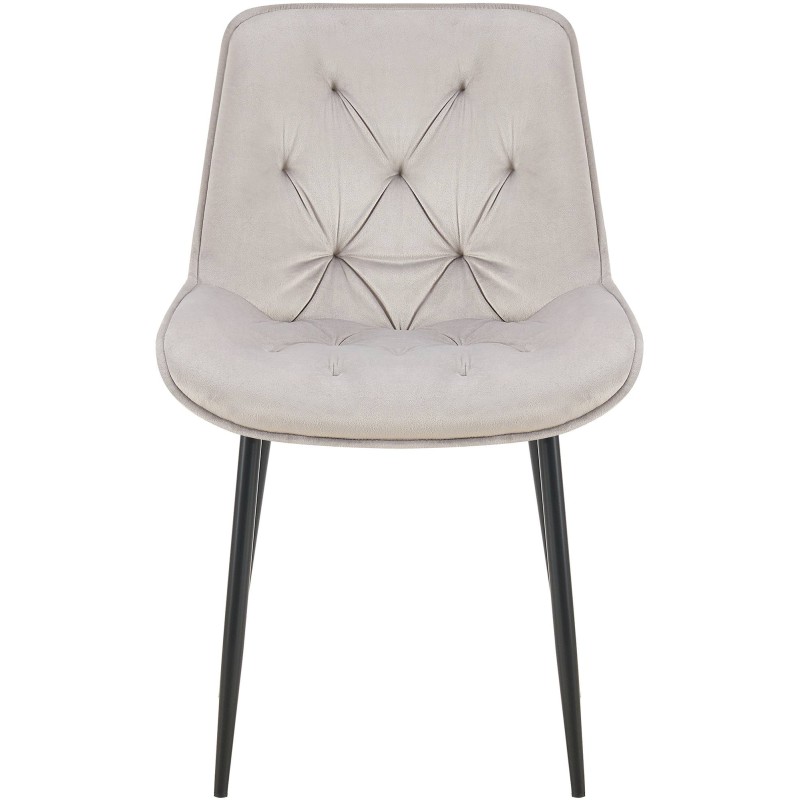 Silla de comedor Wallace en terciopelo gris