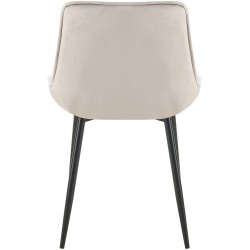 Silla de comedor Wallace en terciopelo gris