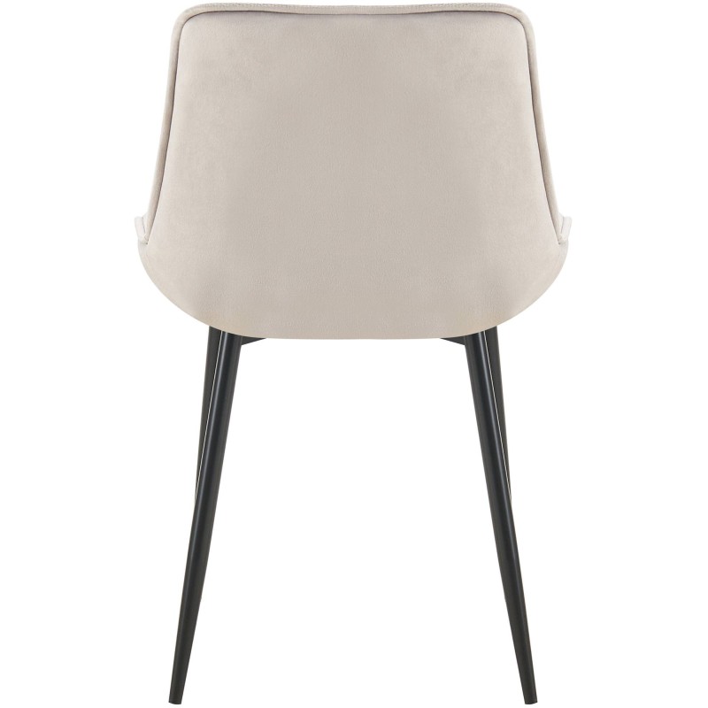 Silla de comedor Wallace en terciopelo gris