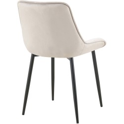 Silla de comedor Wallace en terciopelo gris