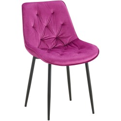 Silla de comedor Wallace de terciopelo morado