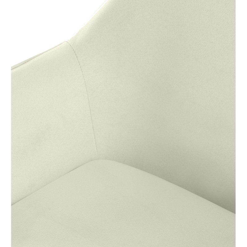 Juego de 2 sillas de comedor Vessa en tela color crema