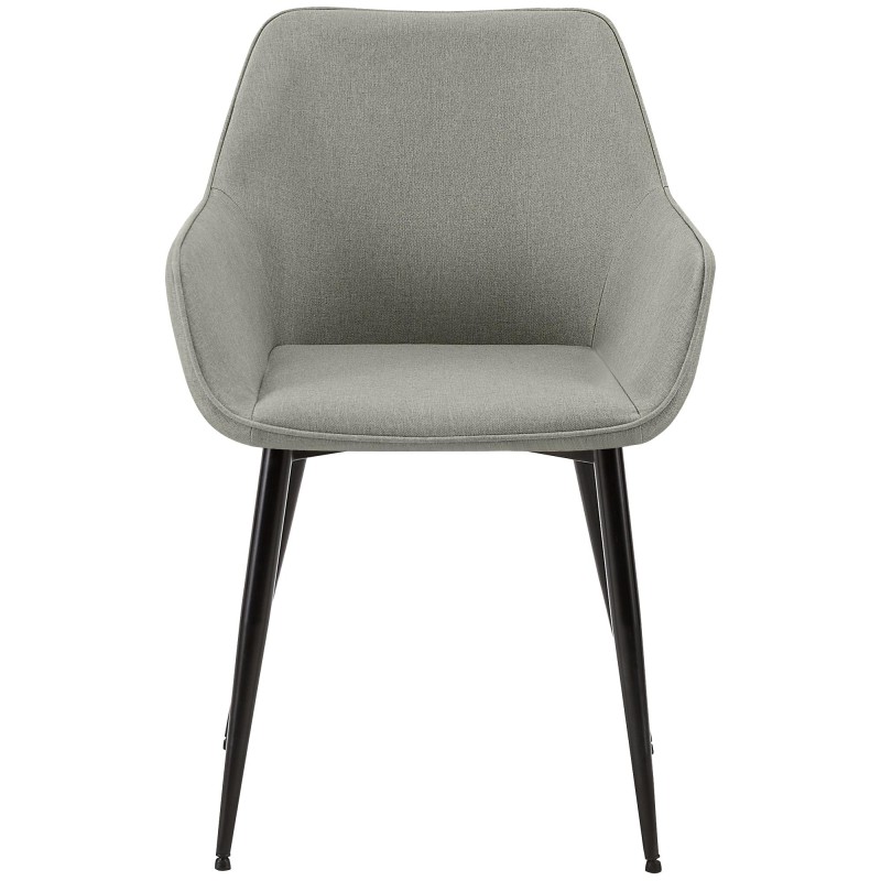 Juego de 2 sillas de comedor Vessa en tela gris claro