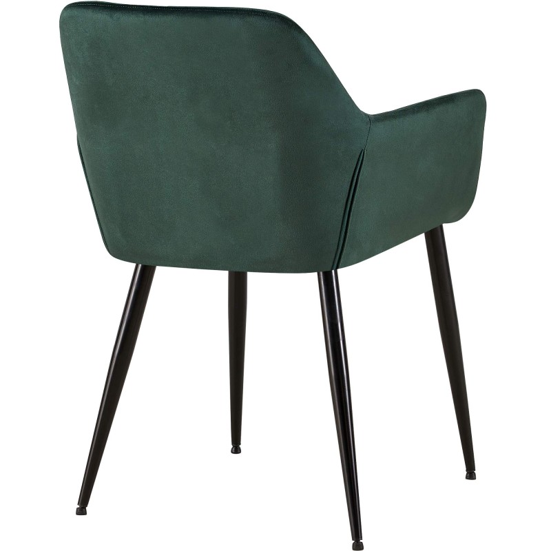 Juego de 2 sillas de comedor Emia en terciopelo verde