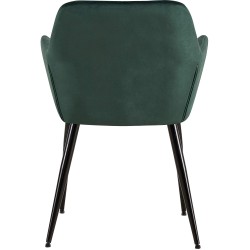 Juego de 2 sillas de comedor Emia en terciopelo verde