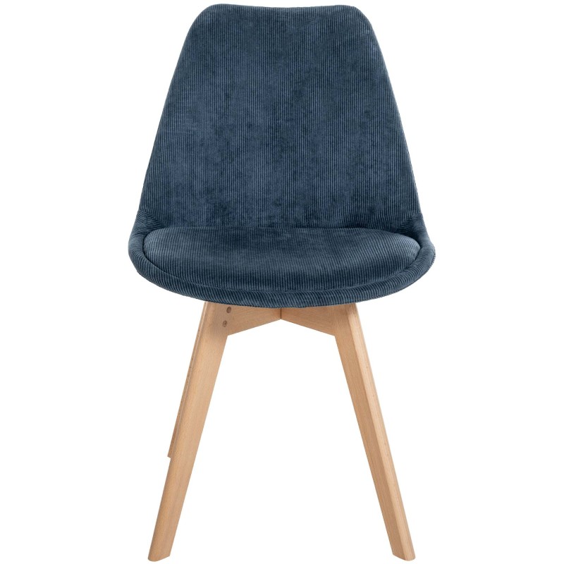 Conjunto de 4 sillas Linares Cord en color azul oscuro